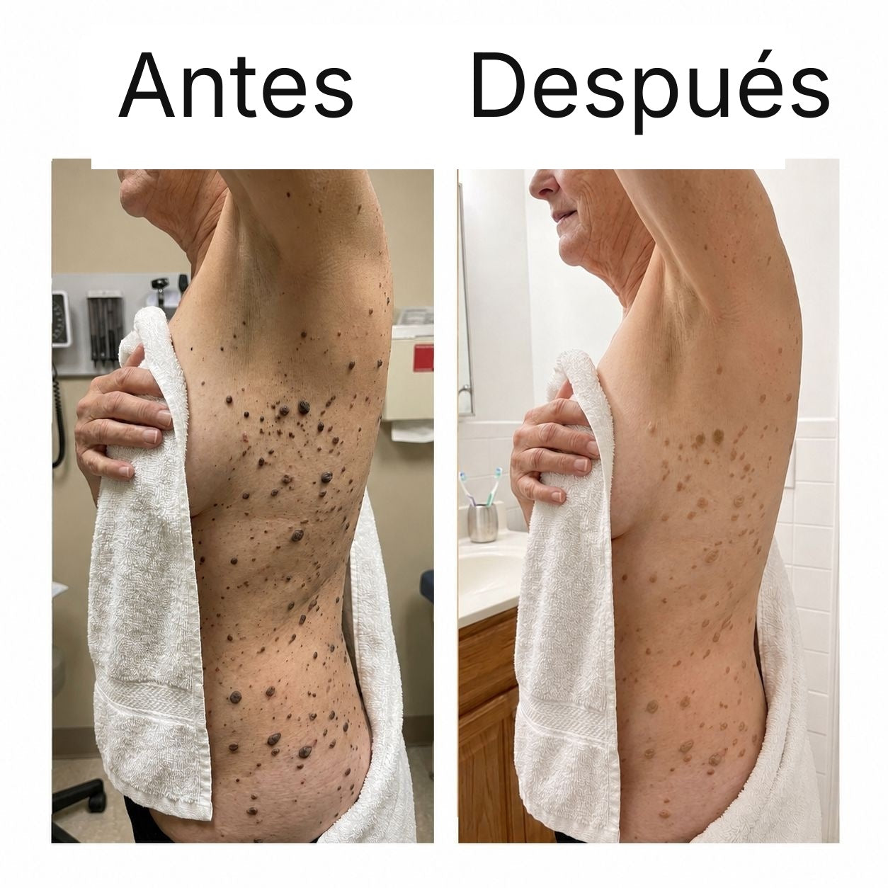 Antes y después en el costado