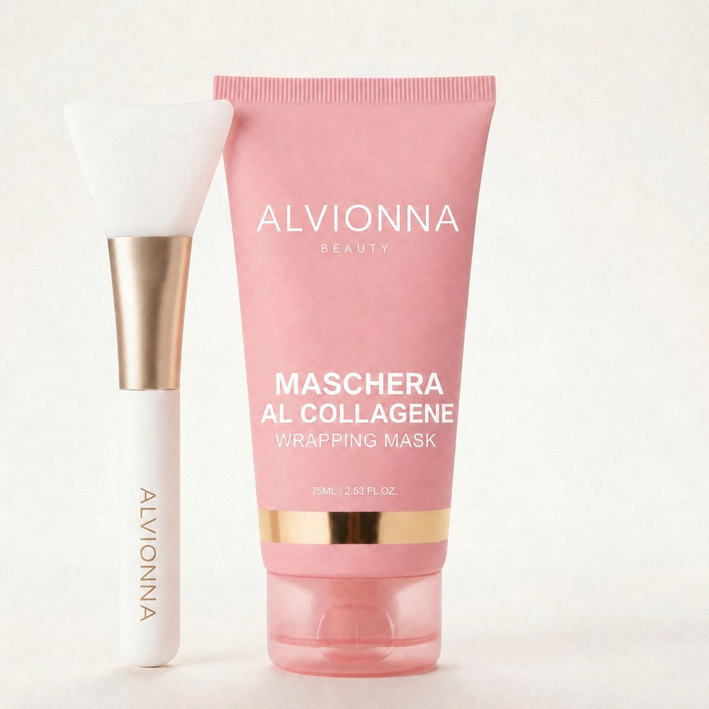 Mascarilla de colágeno Alvionna con pincel aplicador